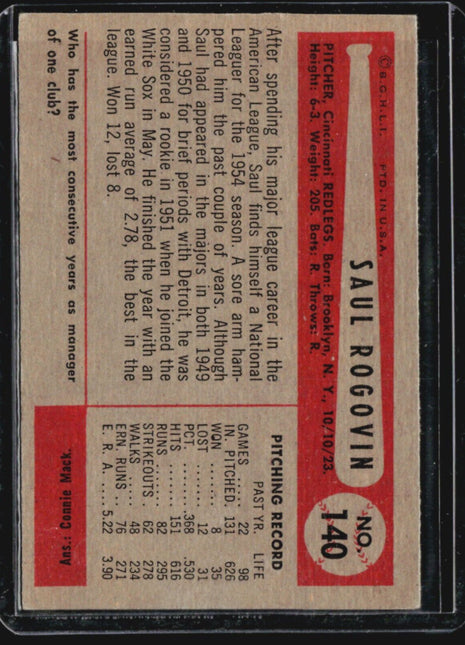 1954 Bowman - #140 Saul Rogovin