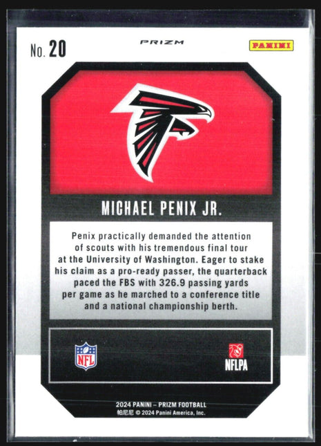 2024 Panini Prizm - Emergent #20 Michael Penix Jr. (RC) Green