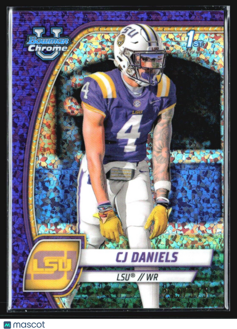 2024 Bowman University Chrome - #150 CJ Daniels (RC) Purple Speckle /375