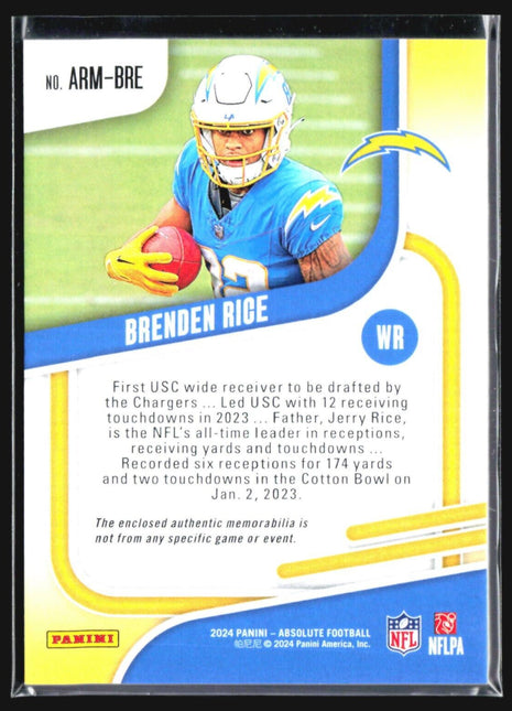 2024 Panini Absolute - Absolute Rookie Materials #ARM-BRE Brenden Rice Jersey