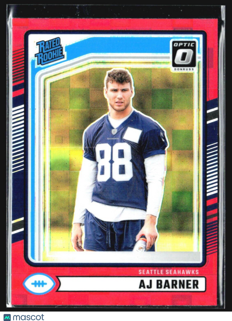 2024 Donruss Rated Rookie Optic Preview Red Pandora Prizm #367 AJ Barner (RC)