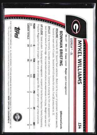 2024 Bowman University Chrome Mykel Williams #134 Sapphire