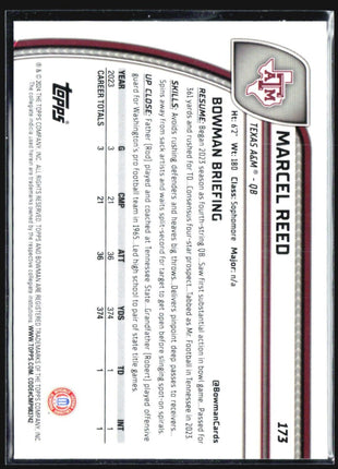 2024 Bowman University Chrome Marcel Reed #173 Pink Lava