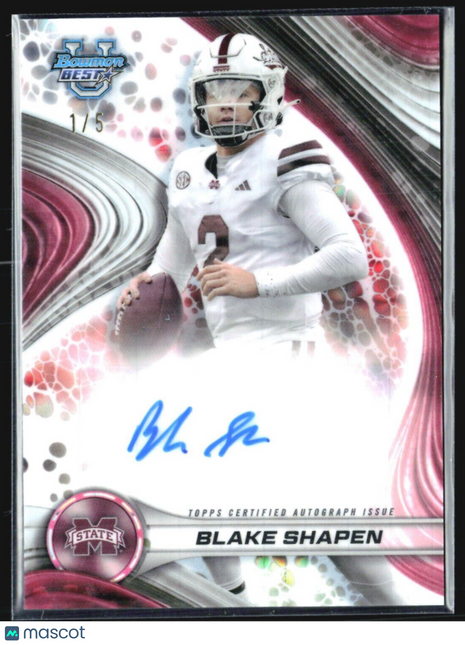 2024 Bowman University Best Blake Shapen Auto White /5 #BOA-BS
