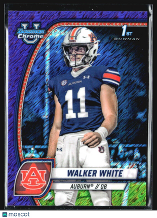 2024 Bowman University Chrome Walker White 1st Purple Shimmer #85