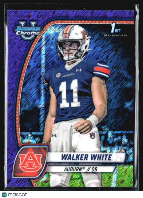 2024 Bowman University Chrome Walker White 1st Purple Shimmer #85