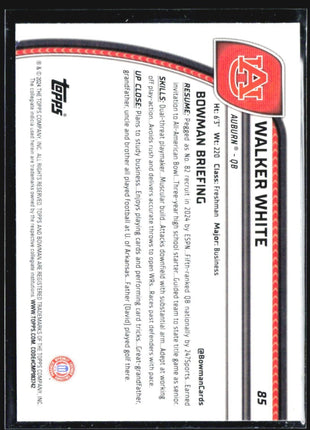 2024 Bowman University Chrome Walker White 1st Purple Shimmer #85