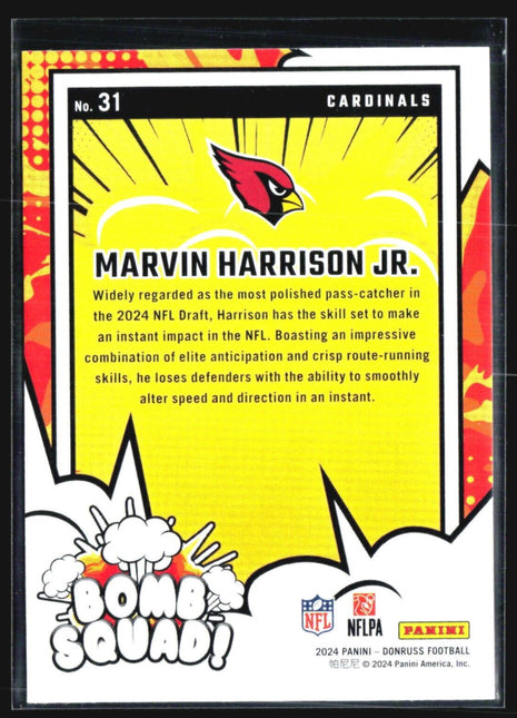2024 Panini Donruss - Bomb Squad #31 Marvin Harrison Jr. (RC)