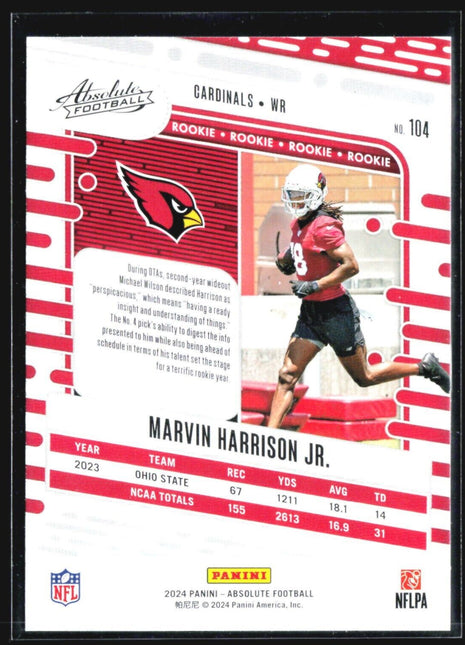 2024 Panini Absolute - Rookies #104 Marvin Harrison Jr. (RC)