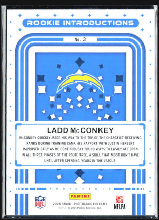 2024 Panini Photogenic Rookie Introductions Ladd McConkey (RC) #3