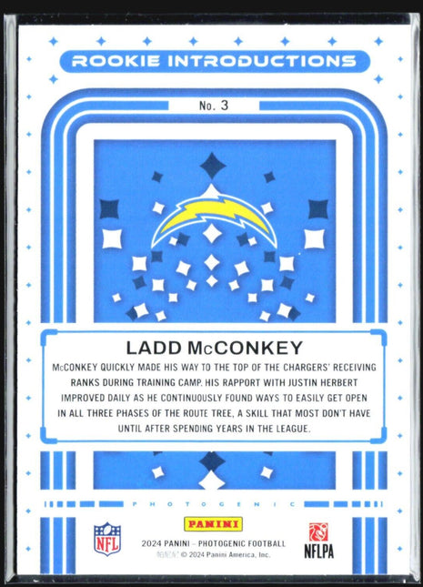 2024 Panini Photogenic Rookie Introductions Ladd McConkey (RC) #3