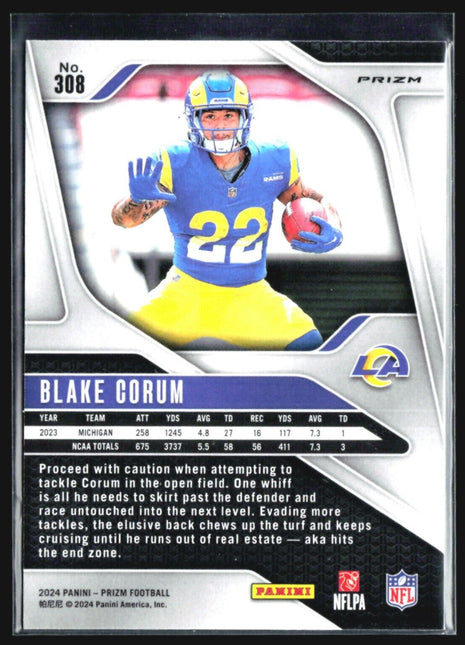 2024 Panini Prizm - Rookies #308 Blake Corum (RC) RWB Red White Blue