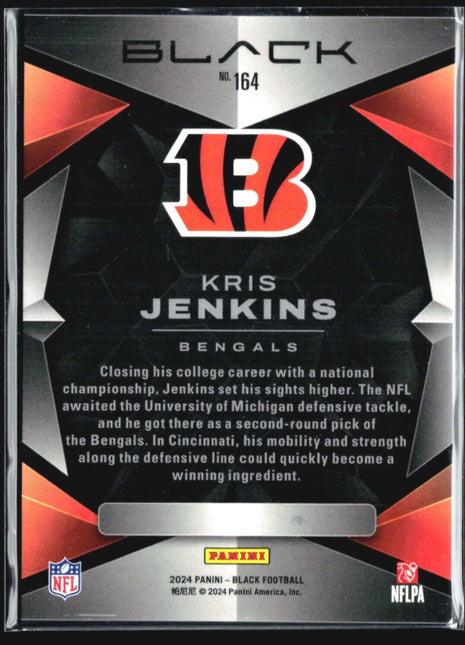 2024 Panini Black - Rookies #164 Kris Jenkins (RC)