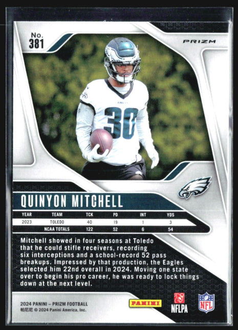 2024 Panini Prizm - Rookies #381 Quinyon Mitchell (RC) RWB Red White Blue