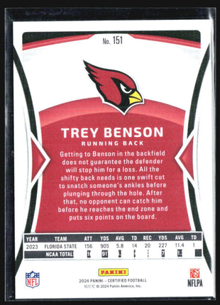 2024 Panini Certified - Rookies #151 Trey Benson /275 #151