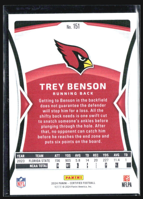 2024 Panini Certified - Rookies #151 Trey Benson /275 #151