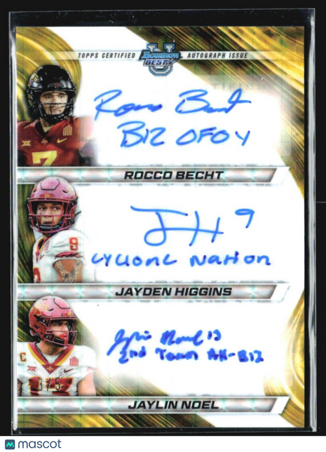 2024 Bowman University Best Rocco Becht Jayden Higgins Jaylin Noel Auto /5