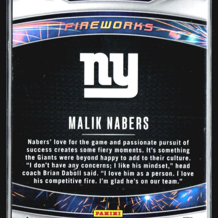 2024 Panini Prizm - Fireworks #21 Malik Nabers (RC)
