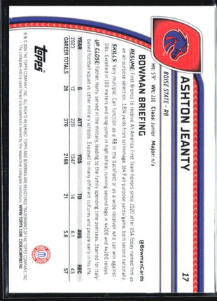 2024 Bowman University Chrome - #17 Ashton Jeanty (RC)