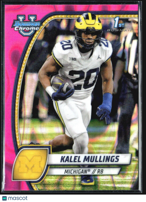 2024 Bowman University Chrome Kalel Mullings #106 Pink Lava