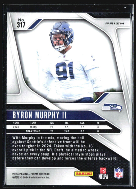 2024 Panini Prizm #317 Byron Murphy Black & White Checkerboard Rc