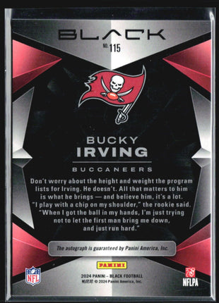 2024 Panini Black - Rookies #115 Bucky Irving (RC) Auto /199