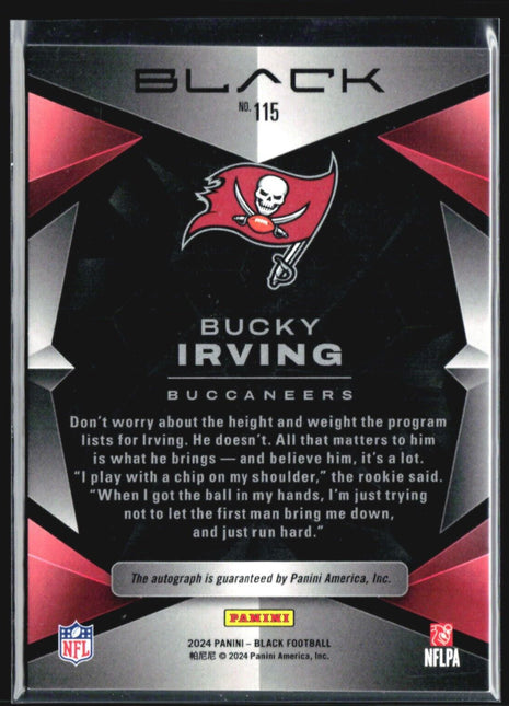 2024 Panini Black - Rookies #115 Bucky Irving (RC) Auto /199