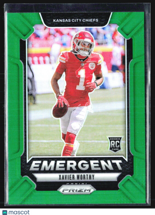 2024 Panini Prizm - Emergent #7 Xavier Worthy (RC) Green