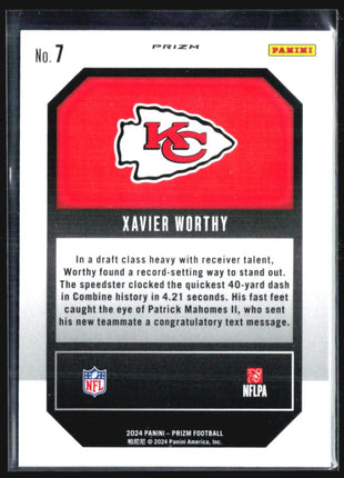 2024 Panini Prizm - Emergent #7 Xavier Worthy (RC) Green