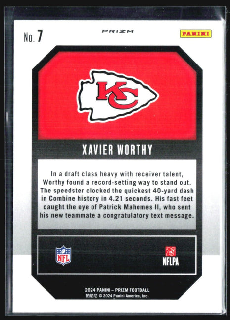 2024 Panini Prizm - Emergent #7 Xavier Worthy (RC) Green