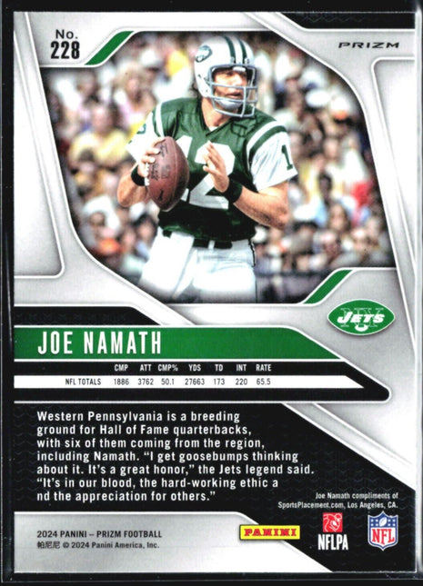 2024 Panini Prizm - #228 Joe Namath Silver