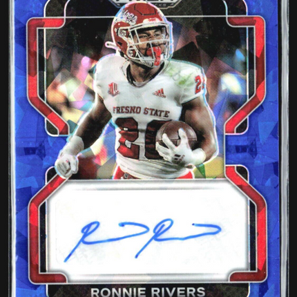 2023 Panini Prizm Draft Auto Update #RA-RRI Ronnie Rivers Blue Ice /75