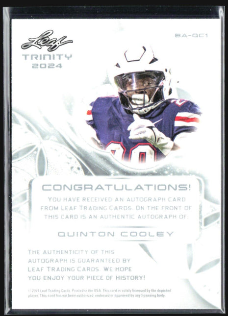 2024 Leaf Trinity Quinton Cooley Rc Auto /99 #BA-QC1