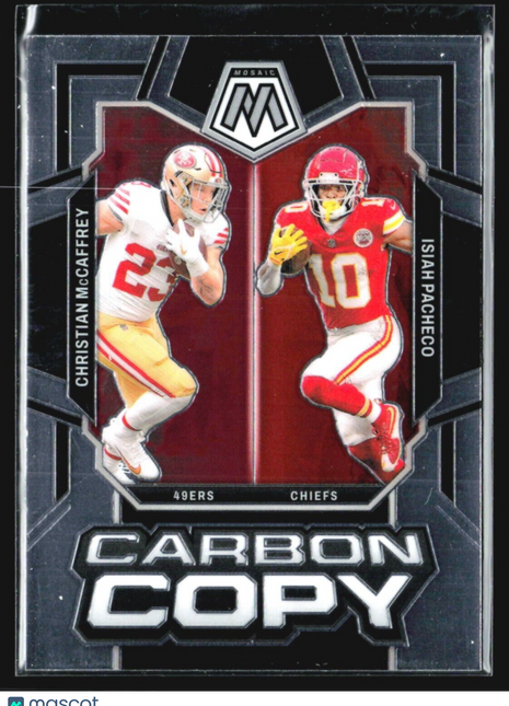 2024 Panini Mosaic - Carbon Copy #CC-3 Christian McCaffrey Isiah Pacheco