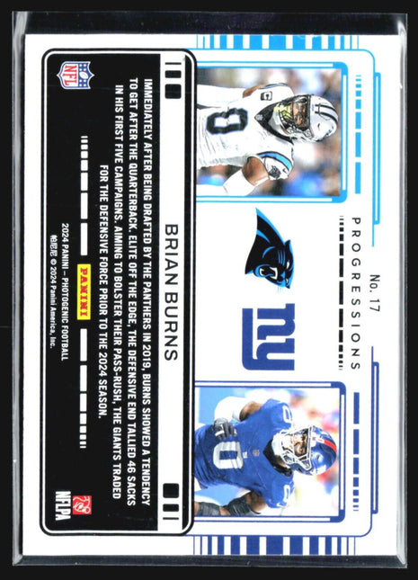 2024 Panini Photogenic Progressions Brian Burns /150 #17