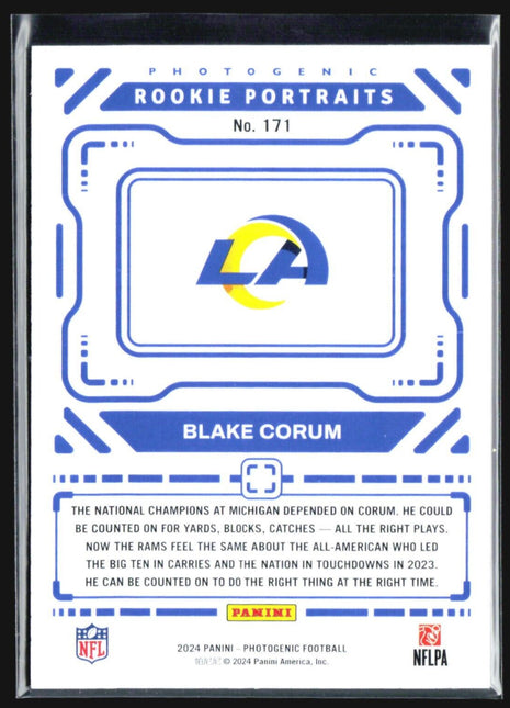 2024 Panini Photogenic Blake Corum Rookie Portraits Rc #171