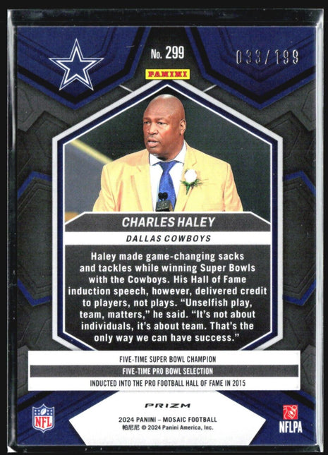 2024 Panini Mosaic - Hall of Fame #299 Charles Haley Orange /199