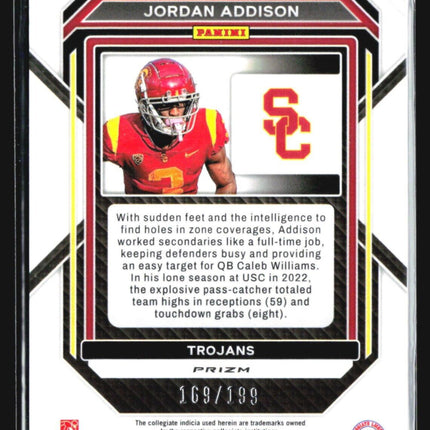 2023 Panini Prizm Draft Picks - #136 Jordan Addison (RC) Blue /199