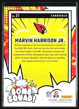 2024 Panini Donruss - Bomb Squad #31 Marvin Harrison Jr. (RC)
