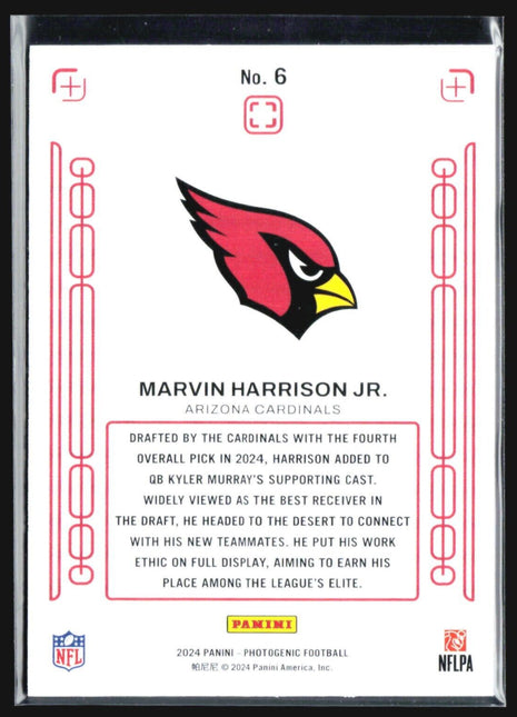 2024 Panini Photogenic Marvin Harrison Rookie Pix Rc #6