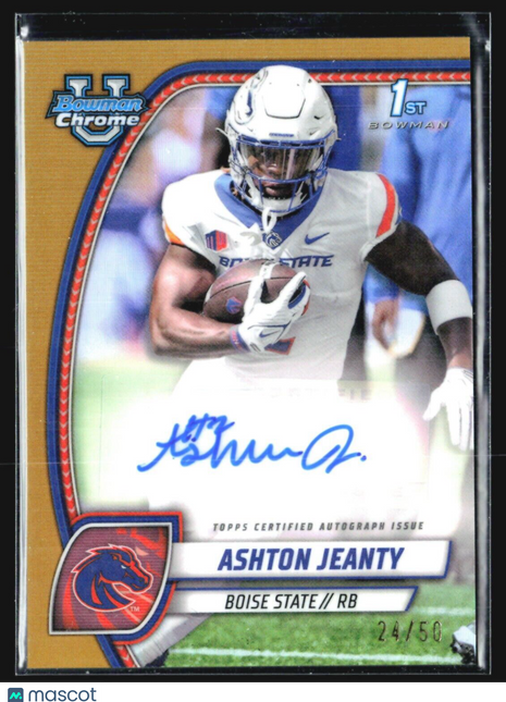 2024 Bowman University Chrome Ashton Jeanty (RC) Gold Refractor Auto /50