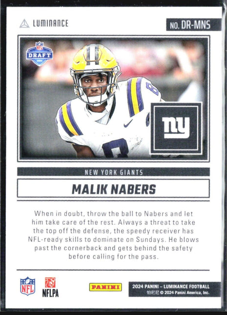 2024 Panini Luminance - Dynamic Rookies #DR-MNS Malik Nabers (RC)