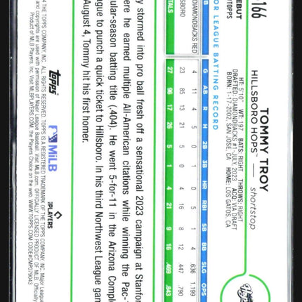 2024 Topps Pro Debut - Chrome #PDC-166 Tommy Troy (RC) Xfractor