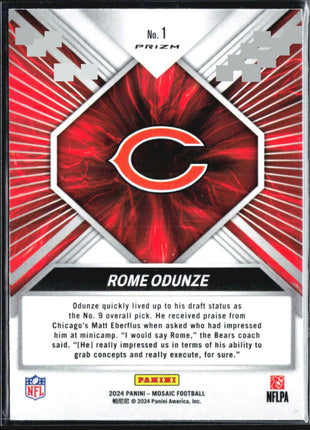 2024 Panini Mosaic - Rookies #309 Rome Odunze (RC) Silver Prizm