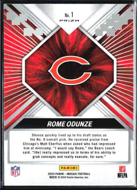2024 Panini Mosaic - Rookies #309 Rome Odunze (RC) Silver Prizm