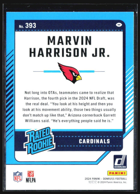 2024 Panini Donruss - Rated Rookie #393 Marvin Harrison Jr. (RC)