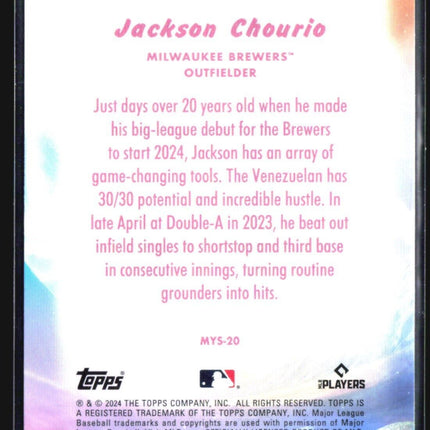 2024 Topps Update Series - Mystical #MYS-20 Jackson Chourio (RC)