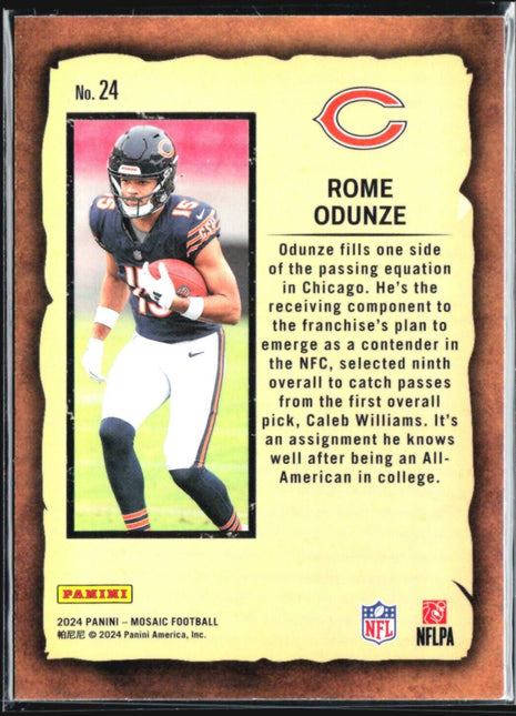 2024 Panini Mosaic - Notoriety #24 Rome Odunze (RC)