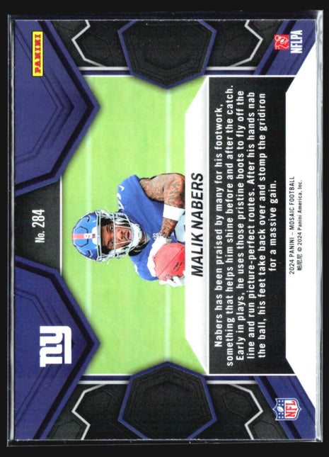 2024 Panini Mosaic - NFL Debut #284 Malik Nabers (RC)
