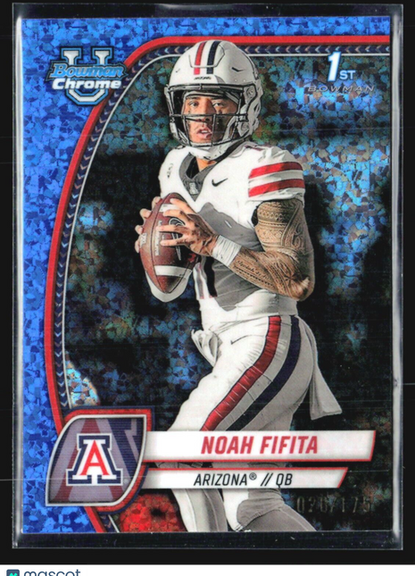 2024 Bowman University Chrome Noah Fifita 1st Blue Speckle /175 #140